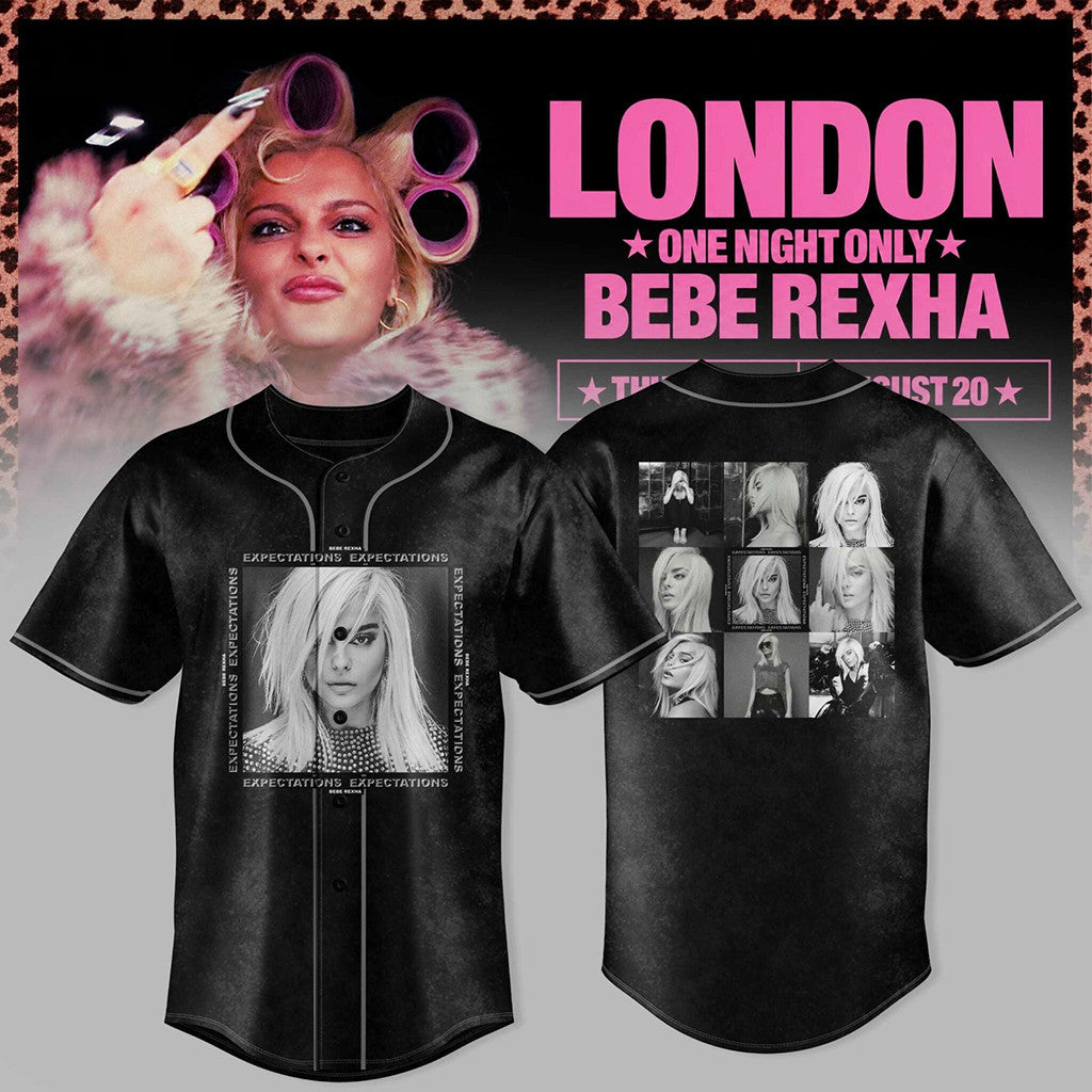 Bebe Rexha London Baseball Jersey 2026 Bebe Rexha Tour Merch Best Gifts For Music Lovers - Merchluma