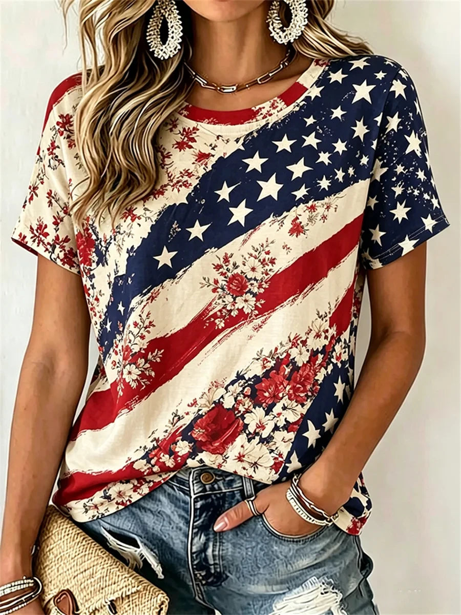 4Th Of July America Flag T-Shirt 4Th Of July Merch Independence Day Patriotic Gift - Merchluma