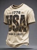 1776 USA Born In Liberty T-Shirt United States Of America Merch Great US Independence Day Gift - Merchluma