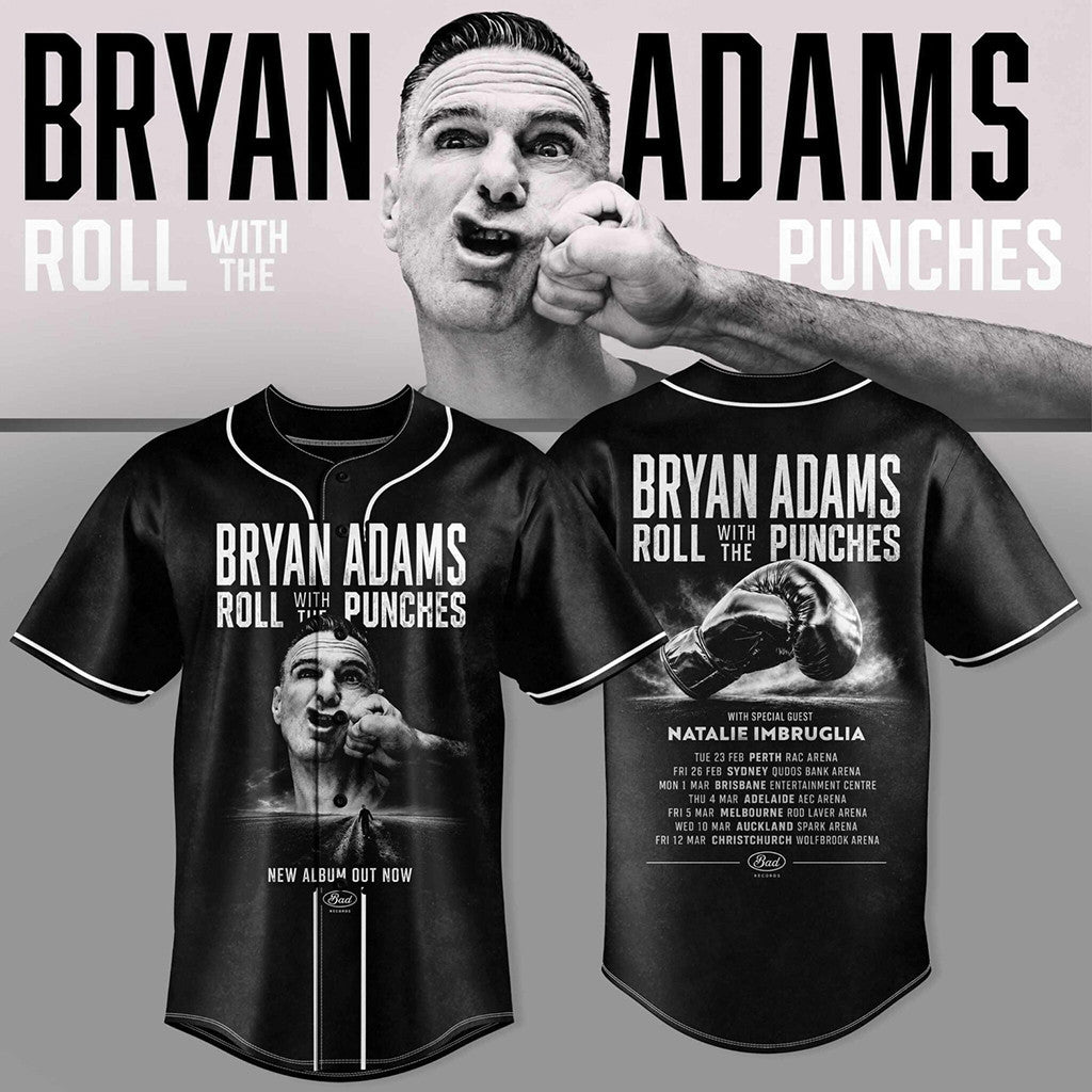 Bryan Adams Roll With The Punches Tour Baseball Jersey 2026 Bryan Adams Merch Music Fan Gifts - Merchluma