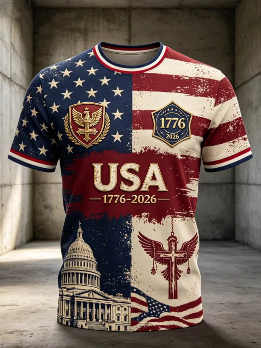 USA 1776-2026 T-Shirt America 250 Years Merch Proud Patriotic Family Gift - Merchluma