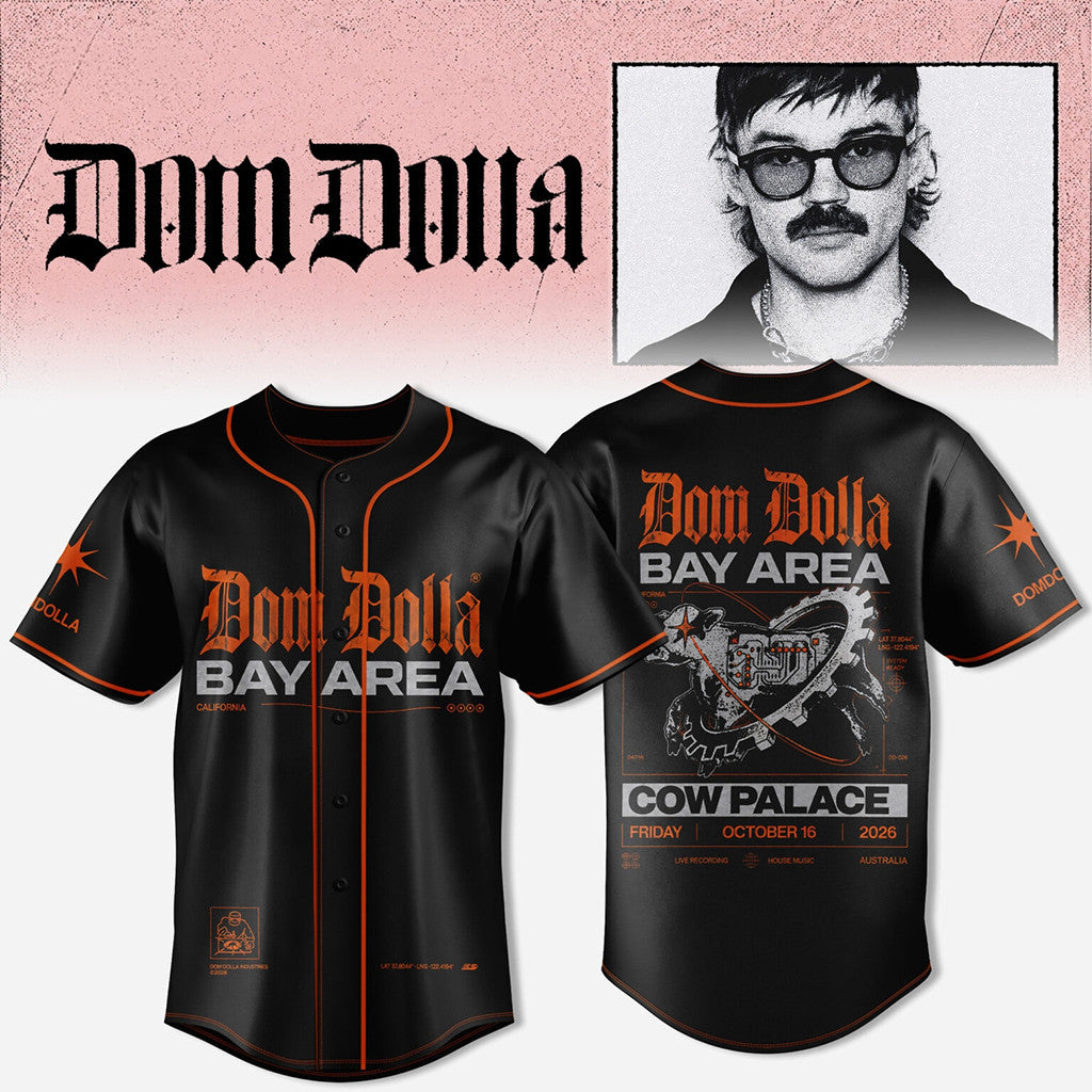 Dom Dolla Merch 2026 Dom Dolla Bay Area Tour Baseball Jersey Gifts For Music Enthusiasts - Merchluma