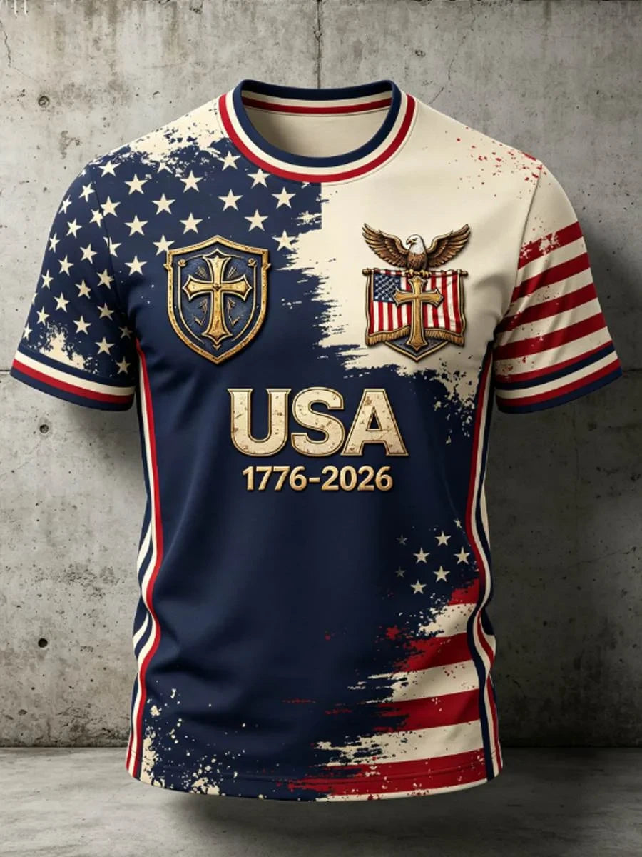 USA 1776-2026 American Flag Eagle T-Shirt 250 Years Of America Merch Independence Day Gift Idea - Merchluma