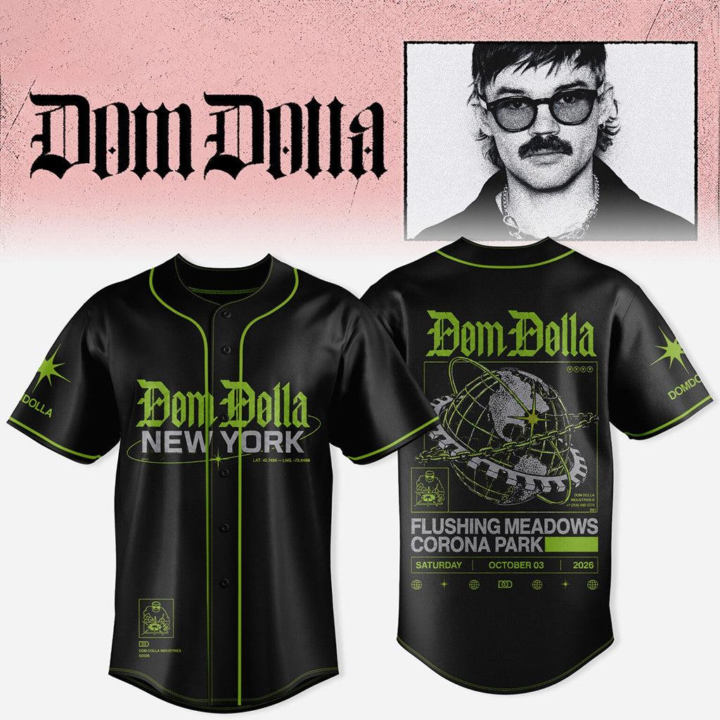 Dom Dolla Merch 2026 Dom Dolla New York Tour Baseball Jersey Cool Gifts For Music Lovers - Merchluma
