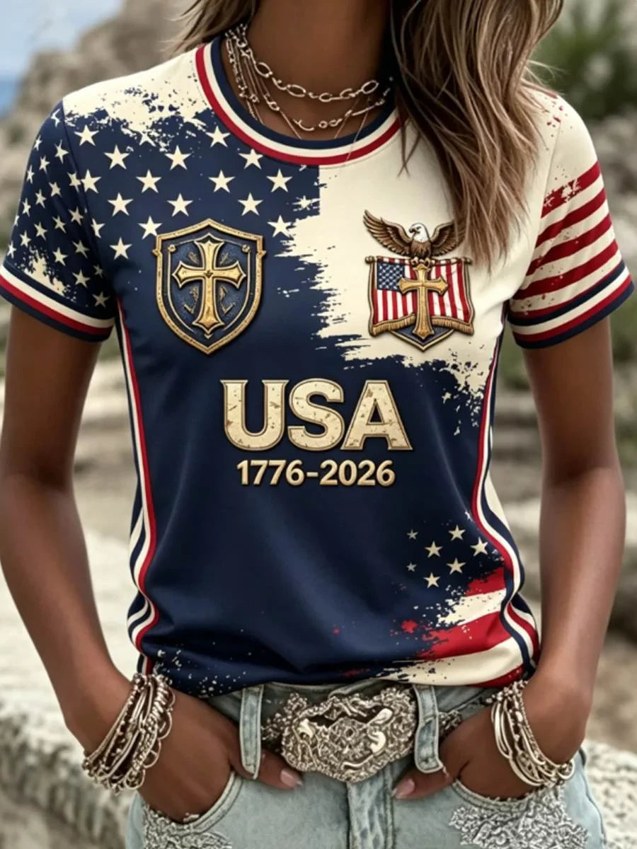 USA 1776-2026 T-Shirt America 250 Years Merch Freedom Of Independence Gift - Merchluma