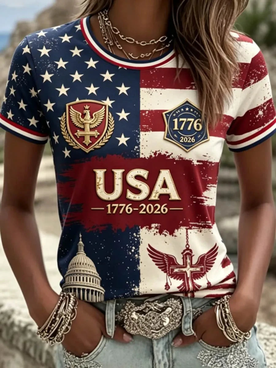USA 1776-2026 T-Shirt America 250 Years Merch United States Patriotic Gift - Merchluma