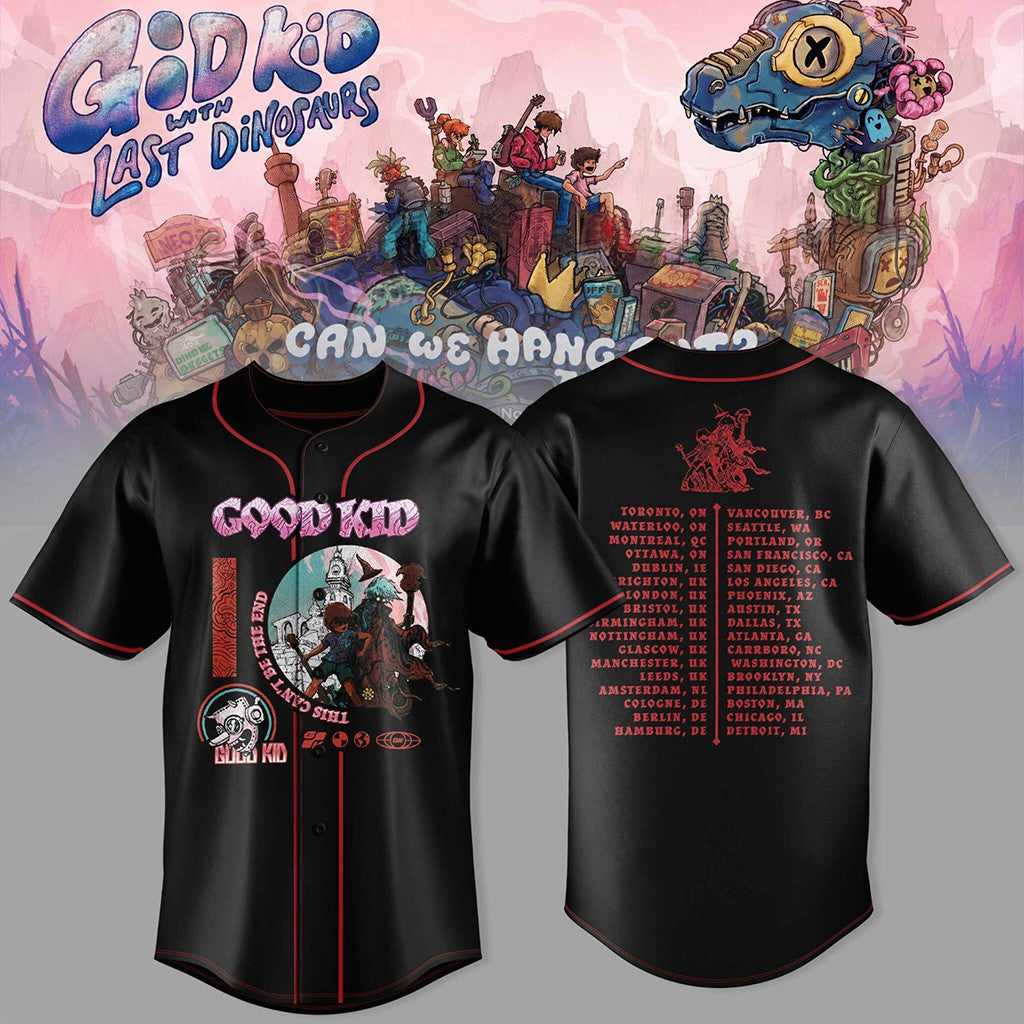 Good Kid X Last Dinosaurs Can We Hang Out Tour 2026 Baseball Jersey Good Kid Merch Fan Gifts - Merchluma