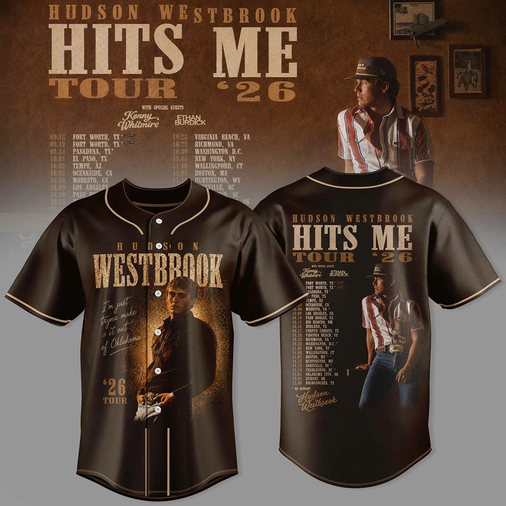 Hudson Westbrook Hits Me Tour 26 Collection Baseball Jersey Hudson Westbrook Merch Fan Gifts - Merchluma