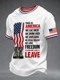 This Is America We Love Freedom T-Shirt If You Don't Like It Leave Merch Patriotic Gift For Men - Merchluma