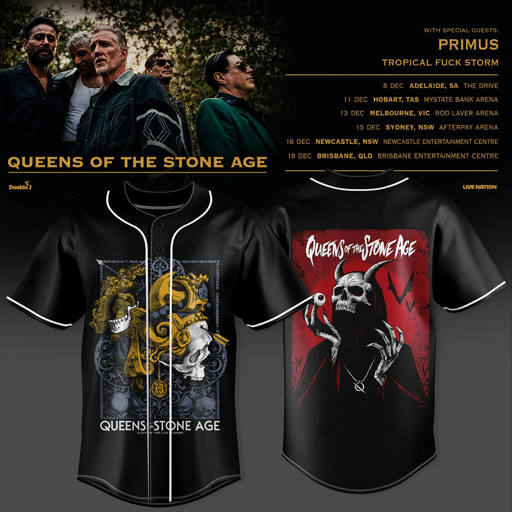 Queens Of The Stone Age Australia Tour 2026 Baseball Jersey QOTSA Merch Gift For Music Lover - Merchluma