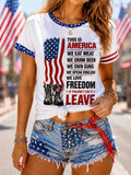 This Is America We Love Freedom T-Shirt If You Don't Like It Leave Merch Patriotic Gift - Merchluma