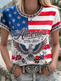 America 1776-2026 Eagle Flag T-Shirt 250 Years Merch Proud American Heritage Gift - Merchluma