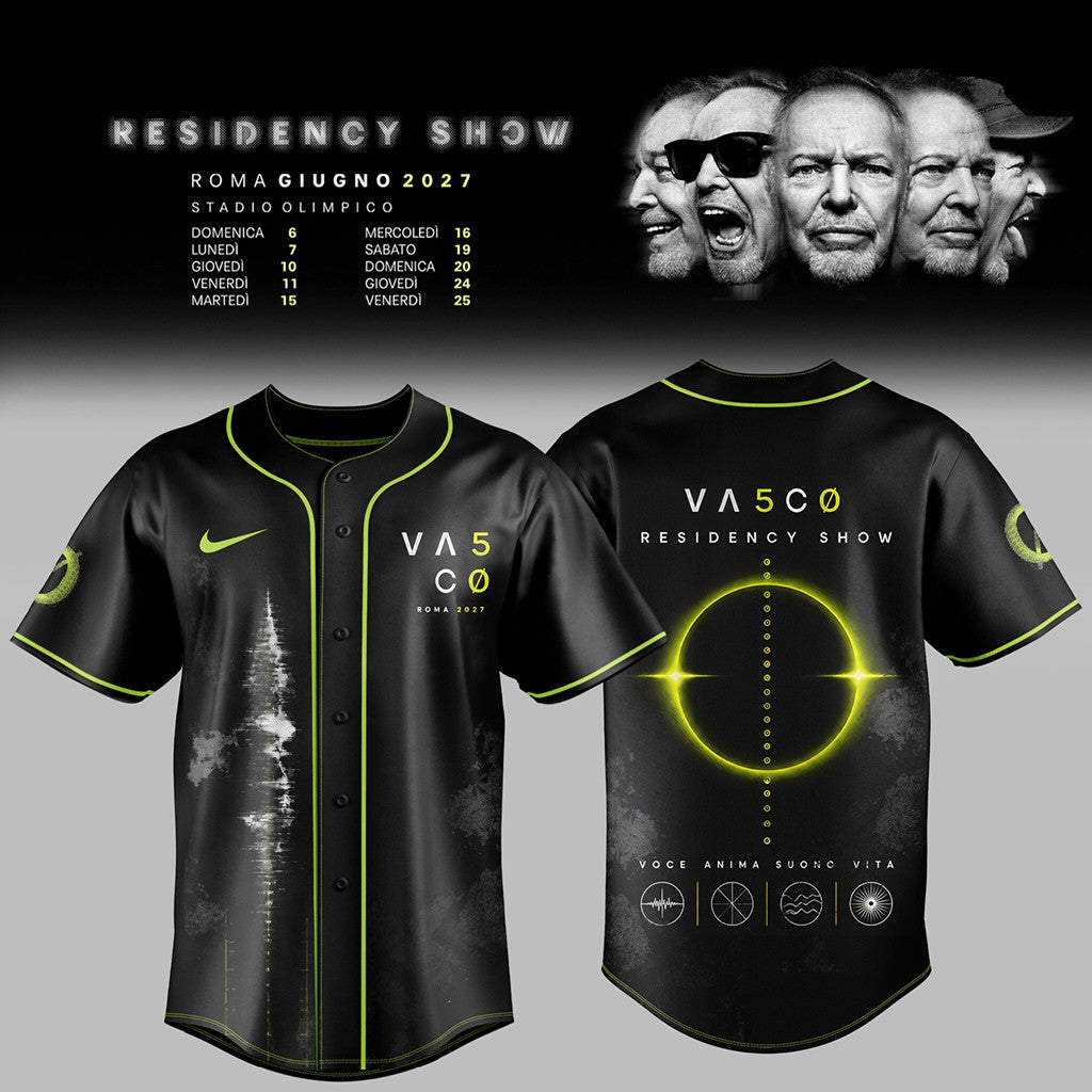 Vasco Residency Show 2027 Baseball Jersey Vasco Rossi Merch Best Gifts For Music Fans - Merchluma
