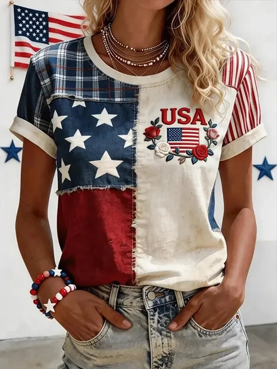 USA American Flag T-Shirt 1776-2026 Freedom Merch USA 250 Years Liberty Gift - Merchluma