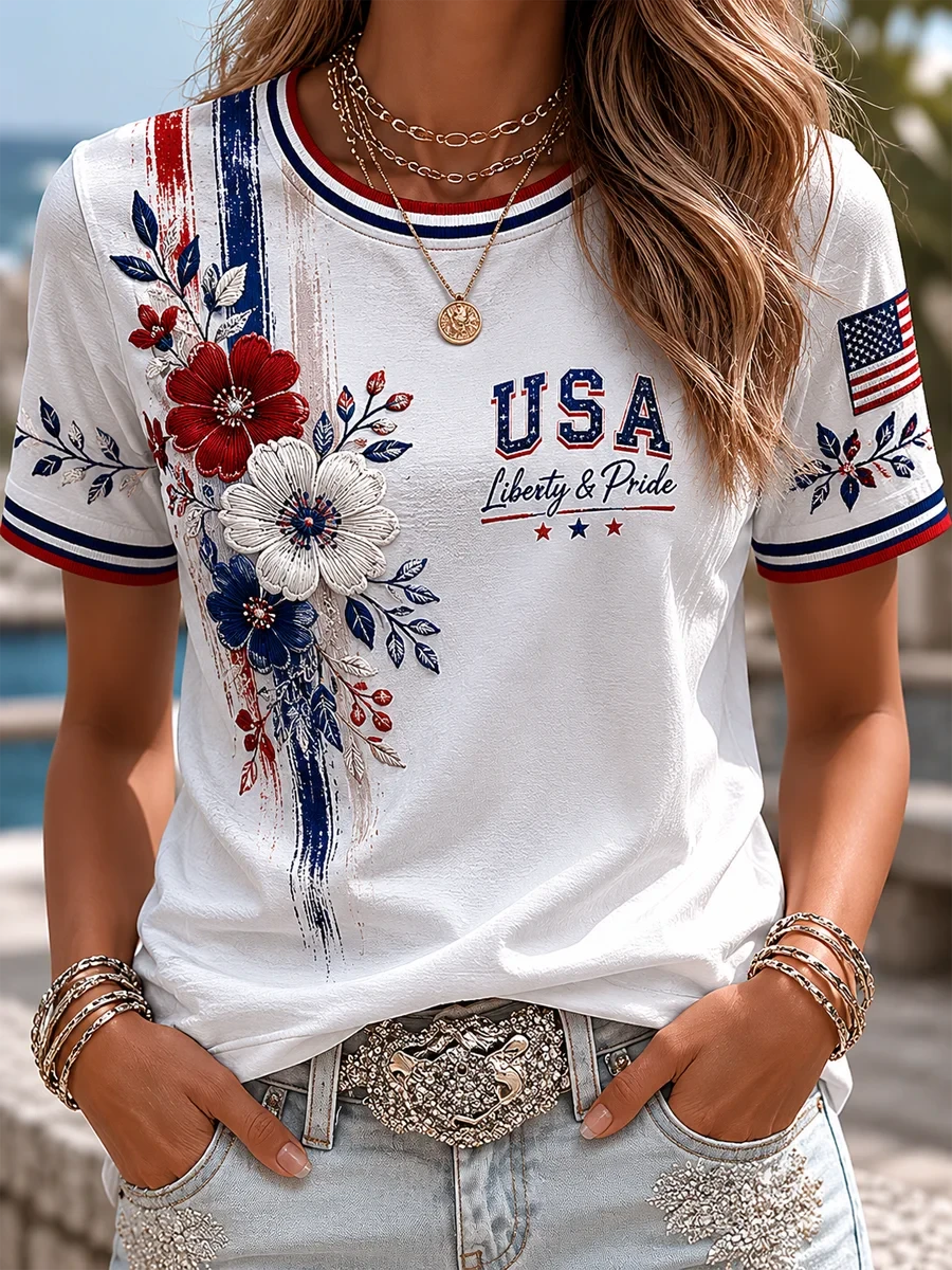 USA American Flag T-Shirt Liberty And Pride Merch America Independence Day Gift - Merchluma
