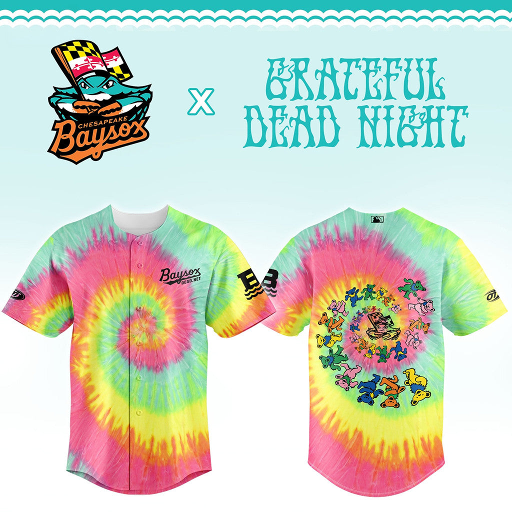 Chesapeake Baysox X Grateful Dead Special Edition Baseball Jersey Chesapeake Baysox Merch 2026 - Merchluma