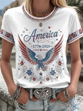 America 1776-2026 Patriotic Eagle T-Shirt America 1776 Merch 250th Anniversary Freedom Gift - Merchluma