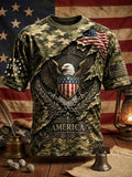 America 1776 American Flag Patriotic Eagle T-Shirt 250 Years Of Freedom Merch Patriotic Gift For Men - Merchluma