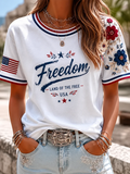 Freedom American Flag T-Shirt Land Of The Free USA Merch Proud Patriotic Veteran Gift - Merchluma