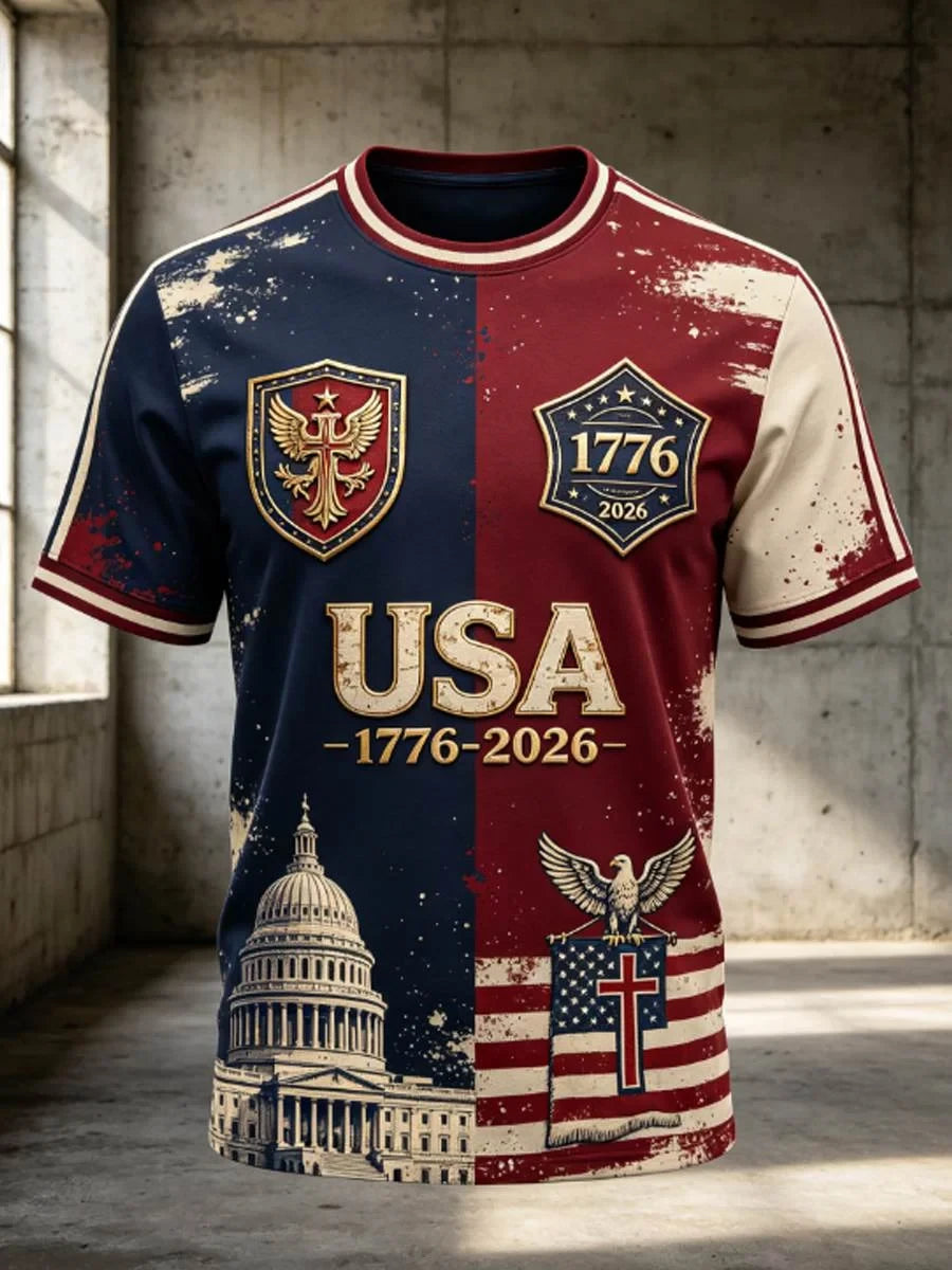 USA 1776-2026 T-Shirt America 250 Years Merch US Veteran Hero Gift - Merchluma