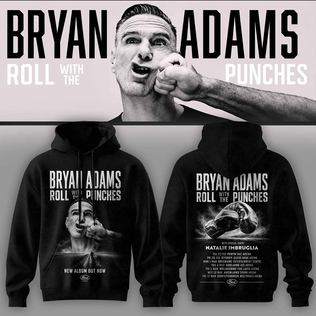 Bryan Adams Merch 2026 Roll With The Punches Hoodie Bryan Adams New Album Hoodie Fan Gifts - Merchluma