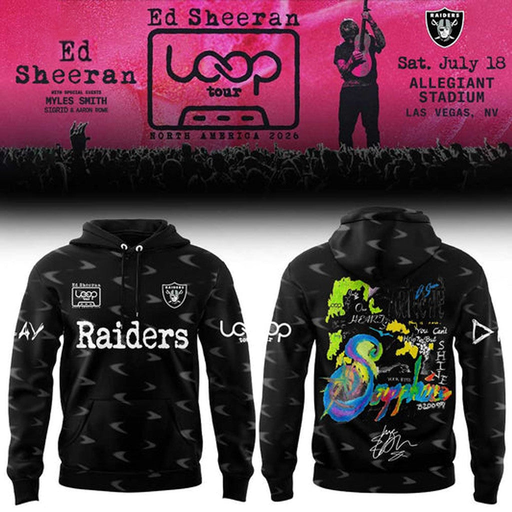 Ed Sheeran X Raiders Merch The Loop Tour 2026 In Allegiant Stadium Signature Hoodie Fan Gifts - Merchluma