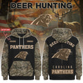 Custom Carolina Panthers Deer Hunting Hoodie Carolina Panthers Merch Football Fan Gear Gifts - Merchluma
