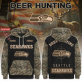 Custom Seattle Seahawks Deer Hunting Hoodie 2026 Seattle Seahawks Merch Gifts Ideas For Dad - Merchluma