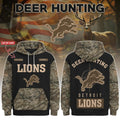 Personalized Detroit Lions Deer Hunting Hoodie 2026 Detroit Lions Merch Gift For Football Fans - Merchluma