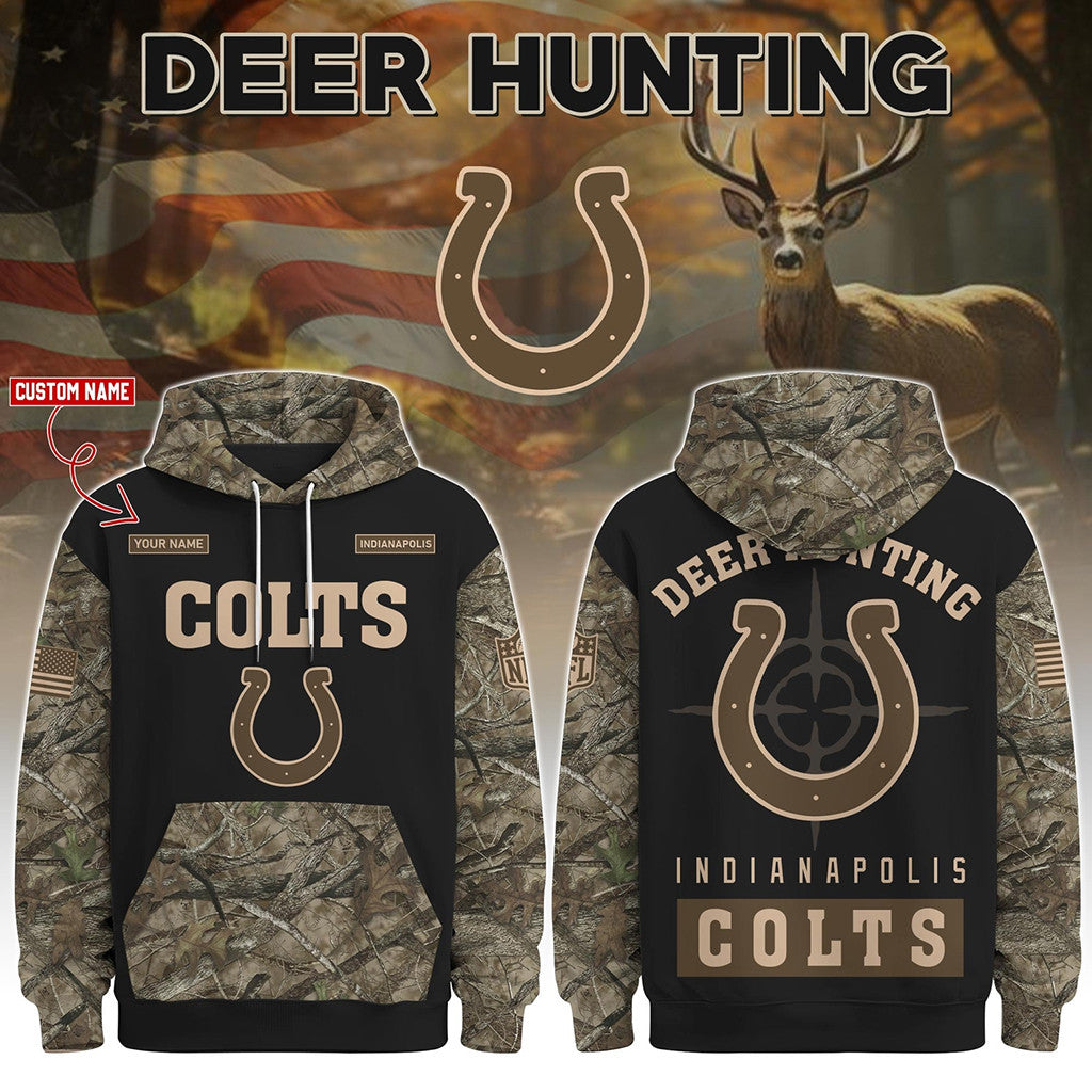 Personalized Indianapolis Colts Deer Hunting Hoodie 2026 Indianapolis Colts Merch Gift For Dad - Merchluma
