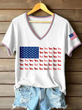 America Freedom Pride Since 1776 V-Neck Shirt Patriotic Dachshund Merch Patriotic Gifts - Merchluma