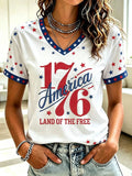 America Land Of The Free V-Neck Shirt America Birthday Celebratio Clothing Unique Gift - Merchluma