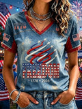 USA 250 Years Of Freedom V-Neck Shirt 1776-2026 America Shirt Birthday Presents For Mom - Merchluma