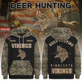Personalized Minnesota Vikings Deer Hunting Hoodie 2026 MN Vikings Merch Gift For Hunter - Merchluma