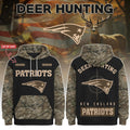 Personalized New England Patriots Deer Hunting Hoodie 2026 NE Patriots Merch Gift For Hunters - Merchluma