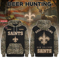 Personalized New Orleans Saints Deer Hunting Hoodie 2026 NO Saints Merch Football Lover Gifts - Merchluma