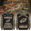 Personalized Philadelphia Eagles Deer Hunting Hoodie 2026 Philly Eagles Merch Dad Gifts - Merchluma