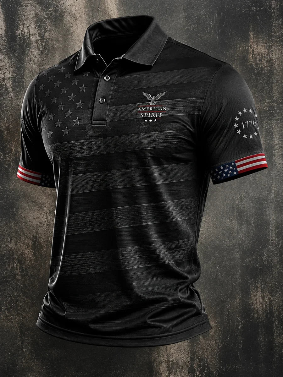 American Spirit Polo Shirt 1776 Liberty Merch Gift For Patriot Fans - Merchluma