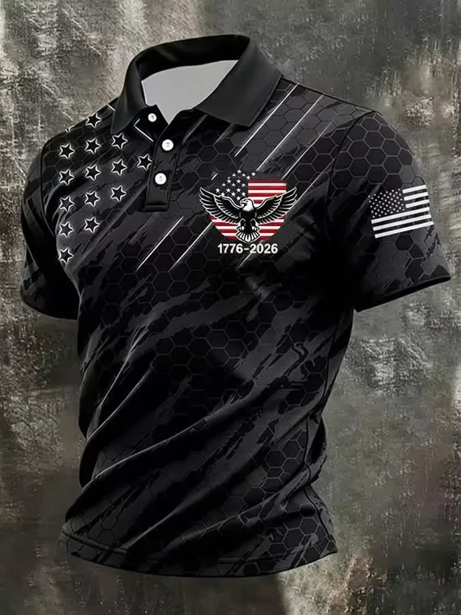 USA 250th Anniversary Polo Shirt 1776-2026 Stars And Stripes Clothes Gifts For Husband - Merchluma