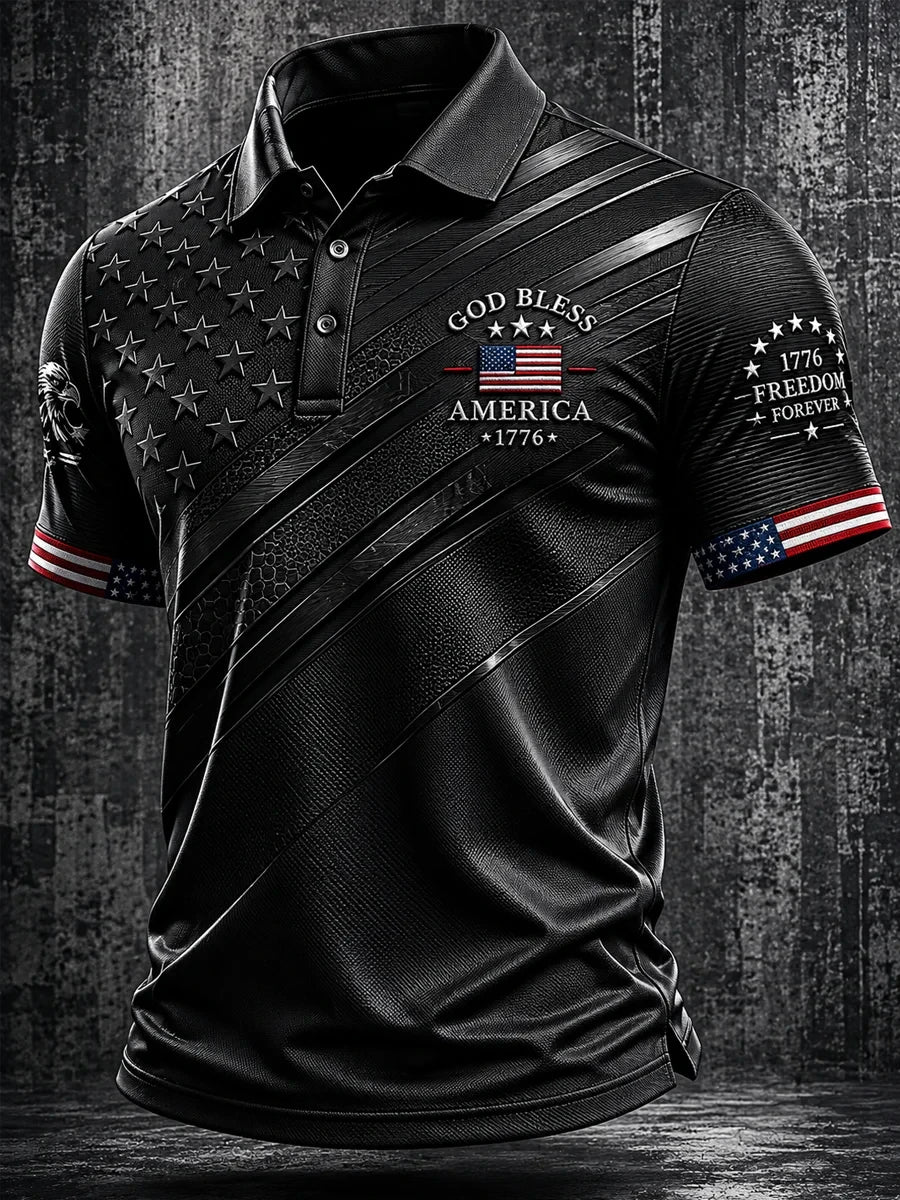 God Bless America 1776 Freedom Polo Shirt 1776 Freedom Forever Merch Gift For Patriot Fans - Merchluma