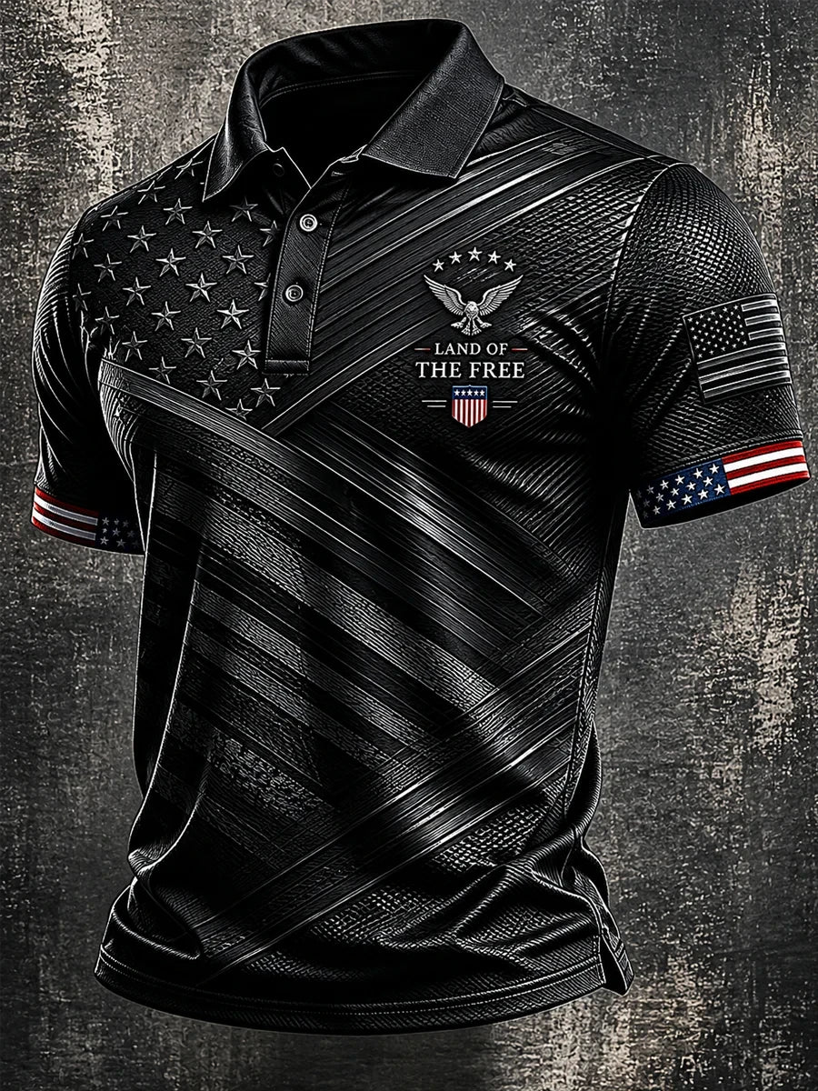Land Of The Free Polo Shirt America 250th Anniversary Merch Gift For Patriot Fans - Merchluma