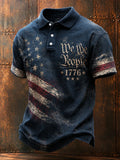 We The People 1776 American Flag Polo Shirt America 250th Anniversary Merch Gift For Veteran - Merchluma