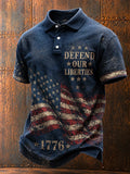 Defend Our Liberties American Flag Polo Shirt 1776 Liberty Merch Patriotic Gift For Men - Merchluma