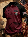 Vintage Independence Day Polo Shirt American Flag Apparel Gifts For Patriotic Dad - Merchluma