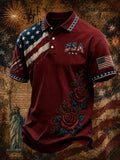 USA 1776 2026 American Flag Polo Shirt 4th Of July Celebration Merch Patriotic Gift For Men - Merchluma