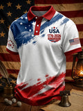 USA American Flag Patriotic Eagle Polo Shirt 1776 2026 Freedom Merch Patriotic Gift For Dad - Merchluma
