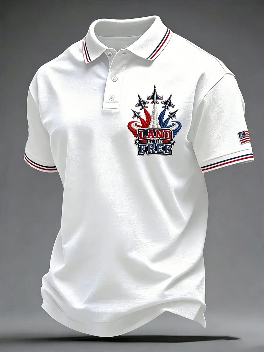 Land Of The Free Polo Shirt Anniversary 1776-2026 Clothes Gifts For Husband Who Has Everything - Merchluma