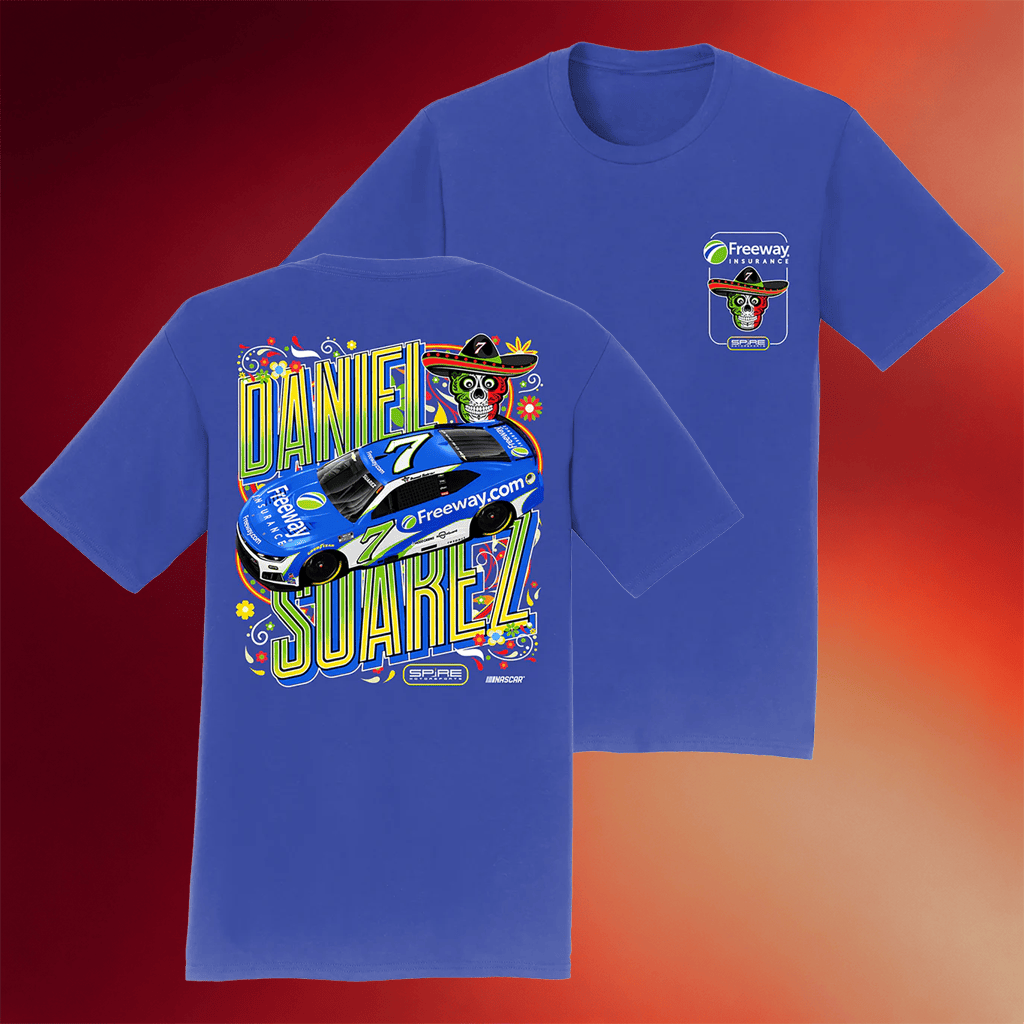 Spire Motorsports Merch 2026 #7 Daniel Suarez Freeway Insurance T-Shirt Gifts For Dudes - Merchluma