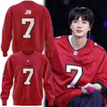 Jin BTS X Tampa Bay Buccaneers Sweatshirt 2026 BTS Arirang Tour Merch Kpop Fan Gear Gifts - Merchluma