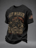 Get In Loser Crossing The Delaware T-Shirt We The People Merch USA Patriotic Gift - Merchluma